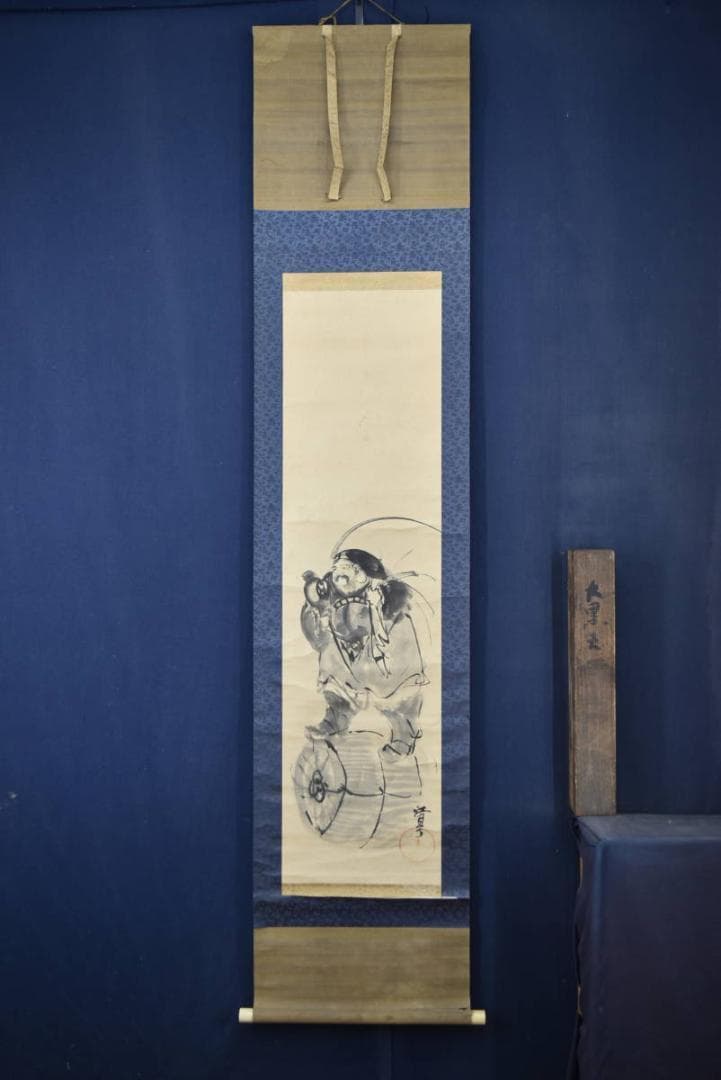 【真作】福井江亭/大黒天図/掛軸/名家伝来/AA-306