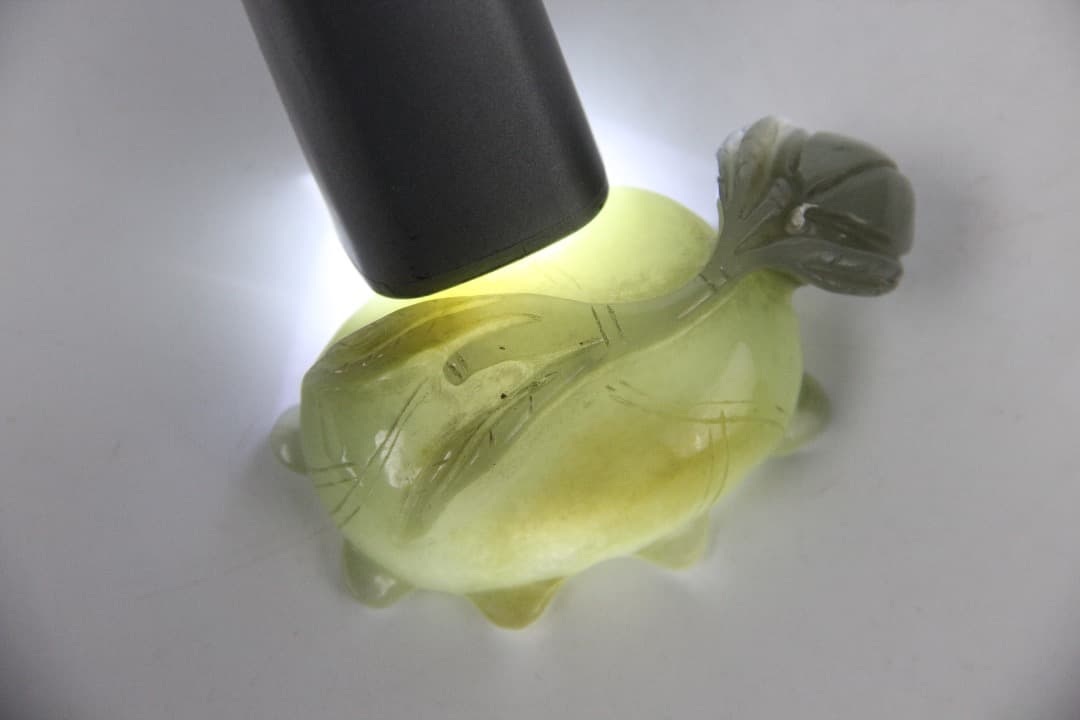 中国美術　清時代 和田白玉 雕荷葉洗・螭龍耳 玉水盂 文房古玉 ENM23-8