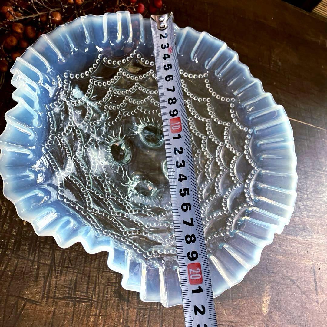 ヴィンテージ ノースウッド ビーズドレープ　ボウル　フリルエッジ　オパルセント