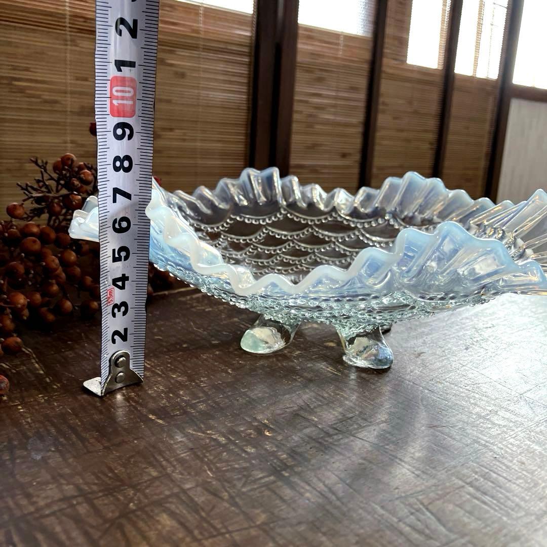 ヴィンテージ ノースウッド ビーズドレープ　ボウル　フリルエッジ　オパルセント