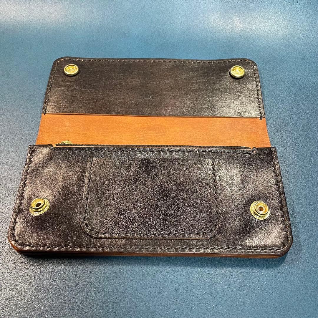 【ホースハイド】トラッカーウォレット　黒レザー02