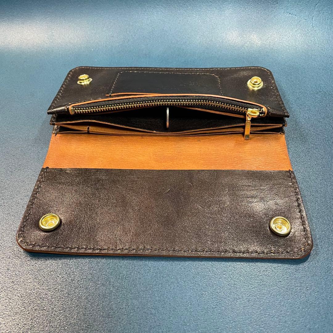 【ホースハイド】トラッカーウォレット　黒レザー02