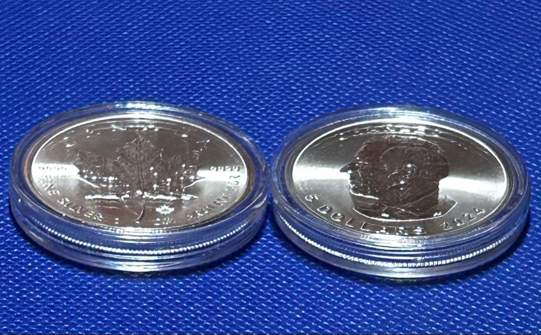 2枚 メイプルリーフ銀貨 2024年製 1オンス 31.1g ×2 純銀