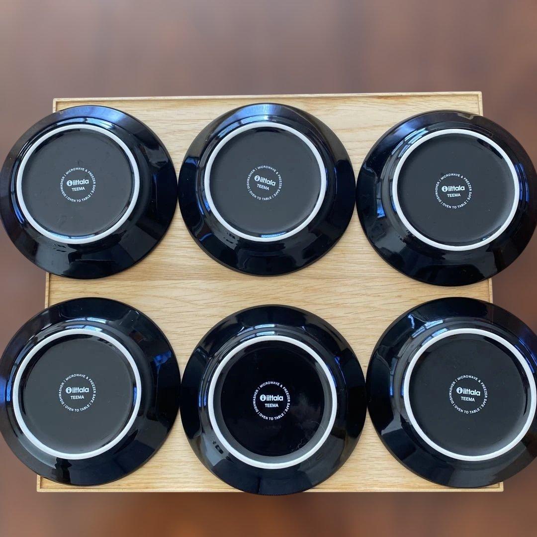  Teema プレート12㎝　ブラック　6枚