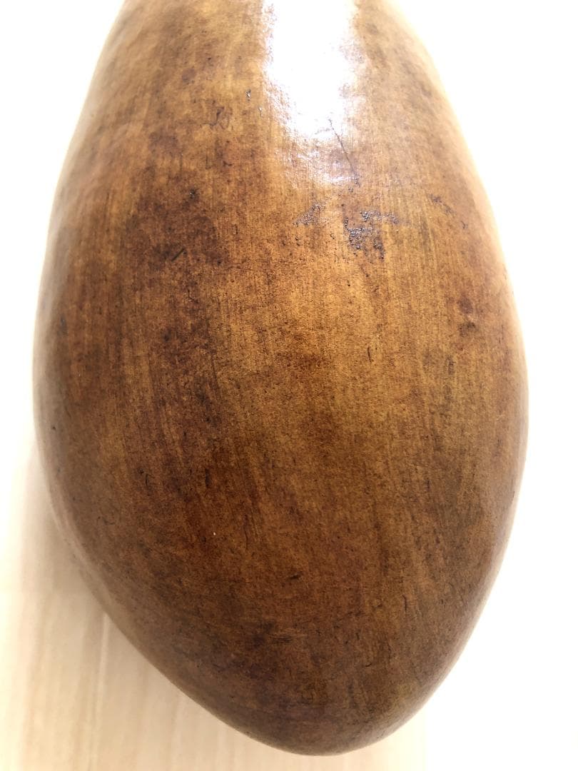 【美品】漆塗り瓢箪（拭き漆/茶色）大長ひょうたん #J013 縁起物