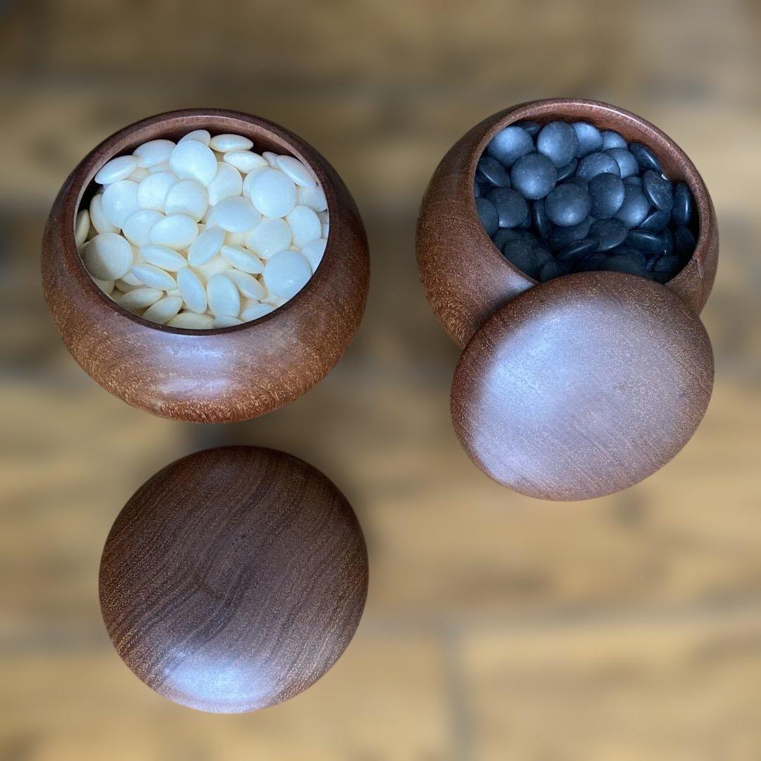 木製碁盤　碁石　碁石入れ