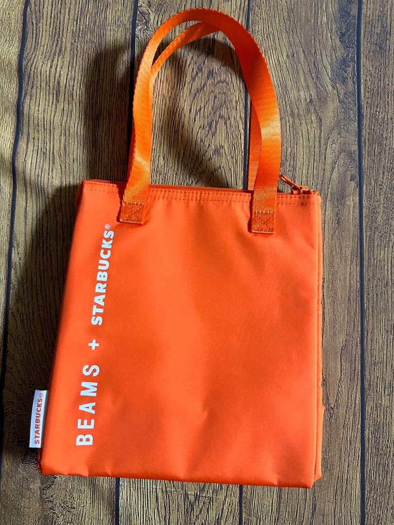 スタバ×BEAMS 保冷バッグ オレンジ S