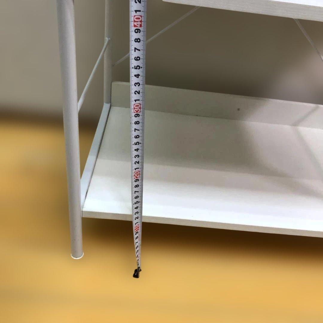 【送料無料】レンジ台 引き出し付き ホワイト 棚 収納ラック 88314