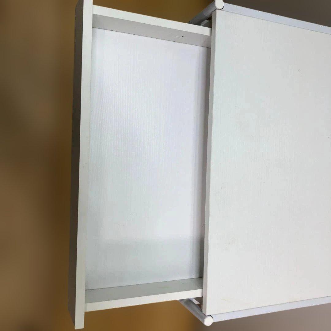 【送料無料】レンジ台 引き出し付き ホワイト 棚 収納ラック 88314