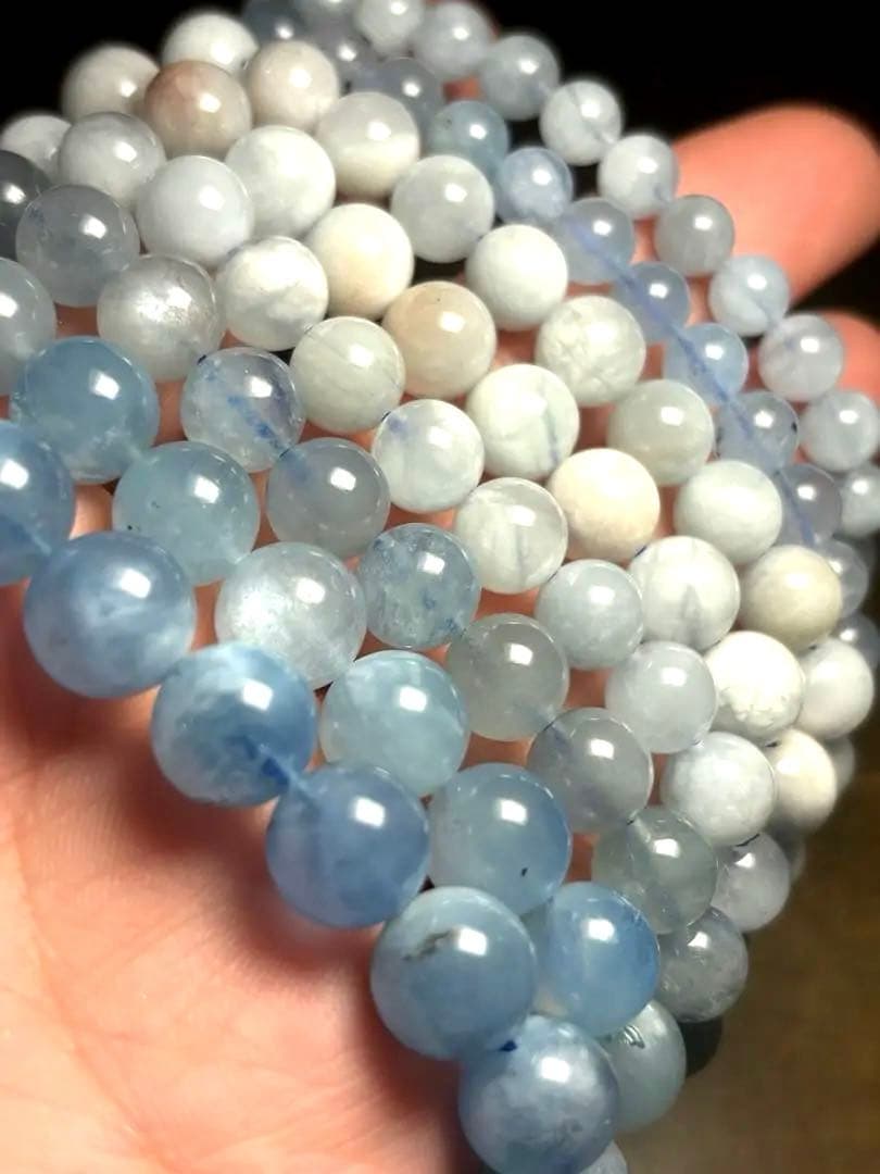 アクアマリン ブレスレット 8本まとめ売りブルー（10mm〜6mm）新品未使用