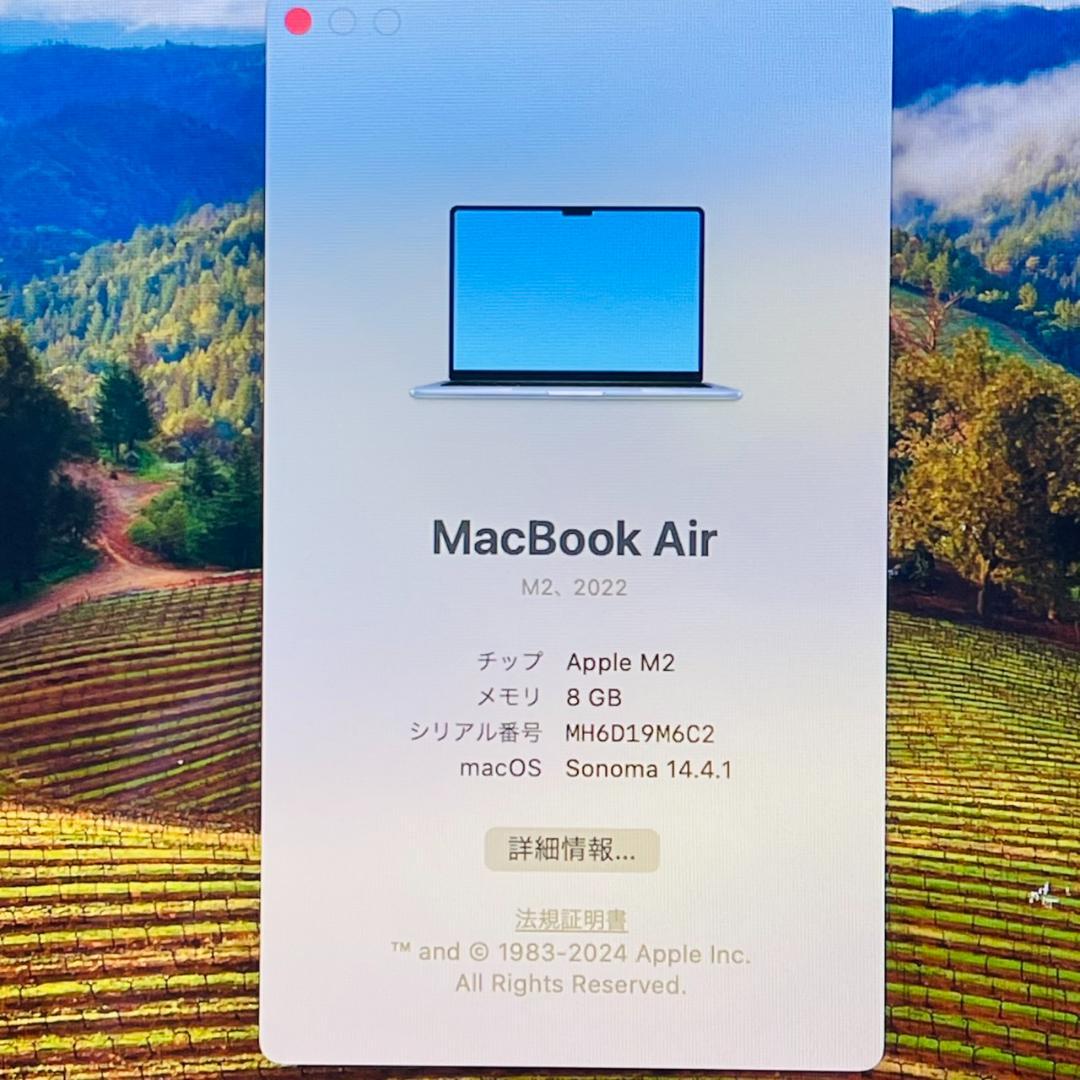 P48 美品 Apple MacBook Air M2 8GB 256GB