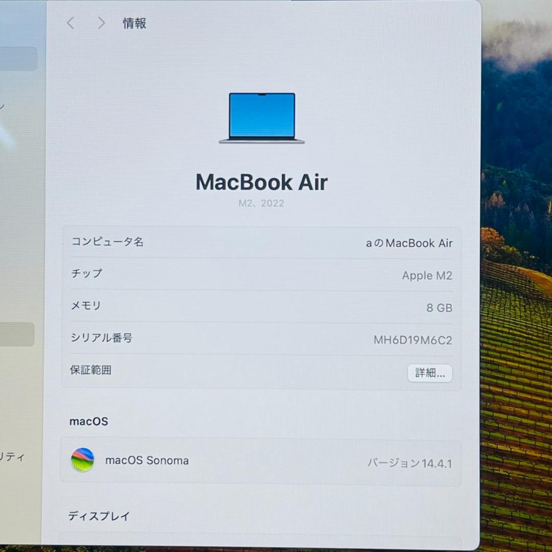 P48 美品 Apple MacBook Air M2 8GB 256GB