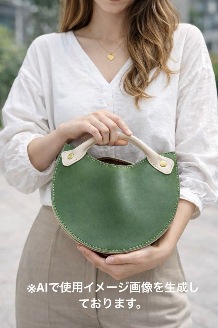 本革 ミニバッグ 牛革 手提げ 半月型