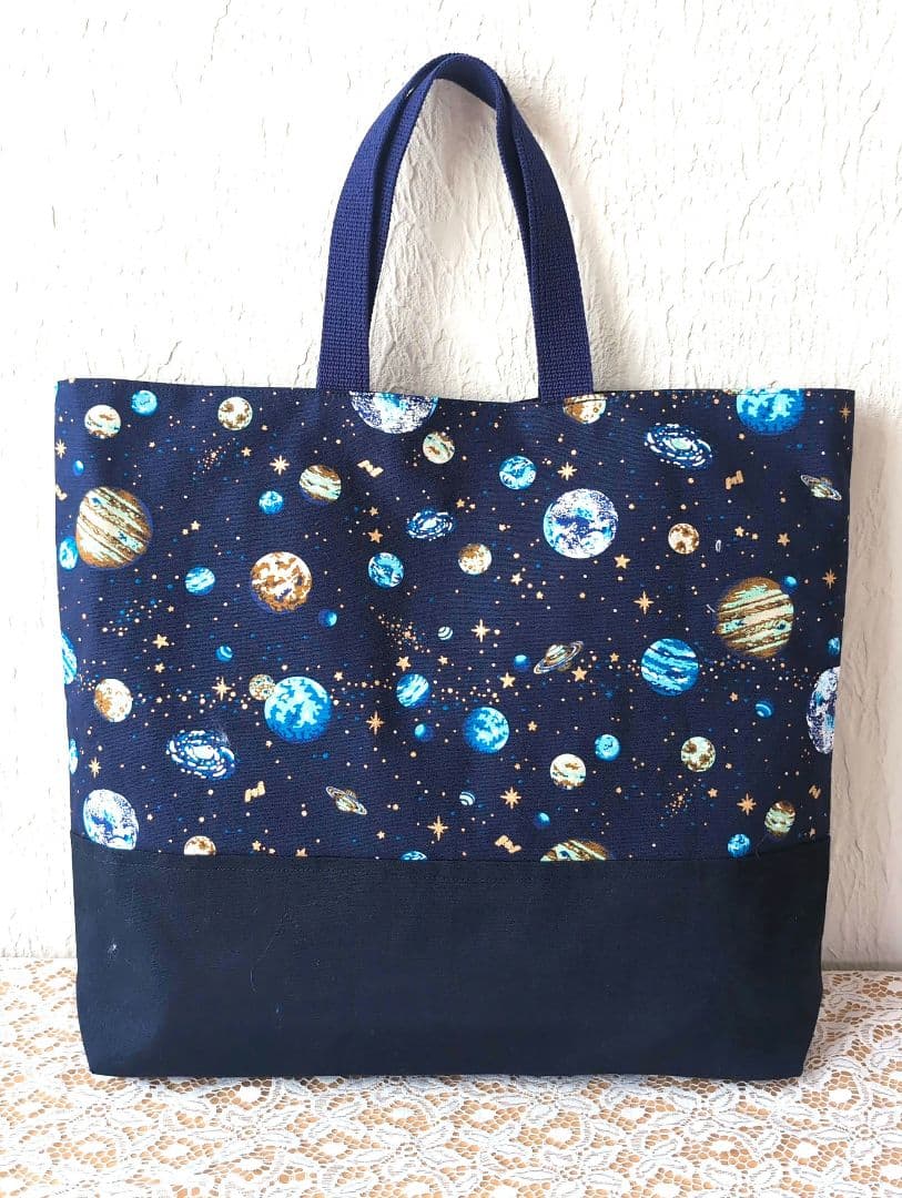 宇宙柄＆ネイビー、入学入園セット8点セット、レッスンバック☆上履き袋☆体操着袋