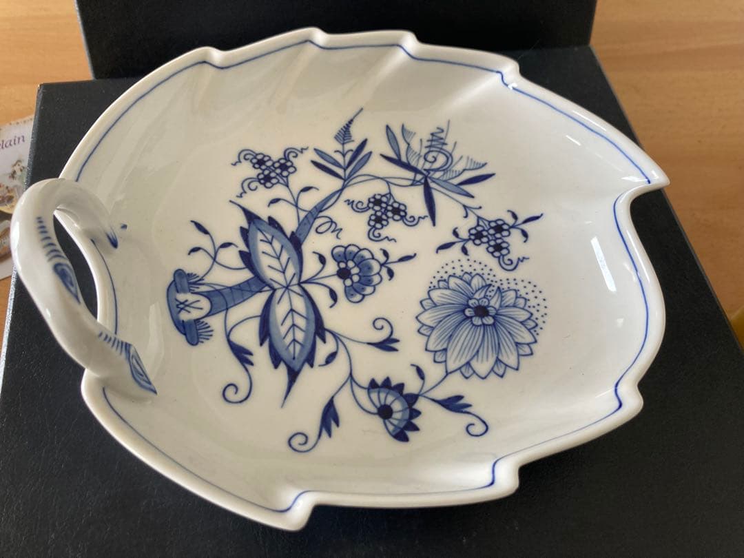 ※値下げ【未使用保管品】MEISSEN マイセン　ブルーオニオンリーフディッシュ