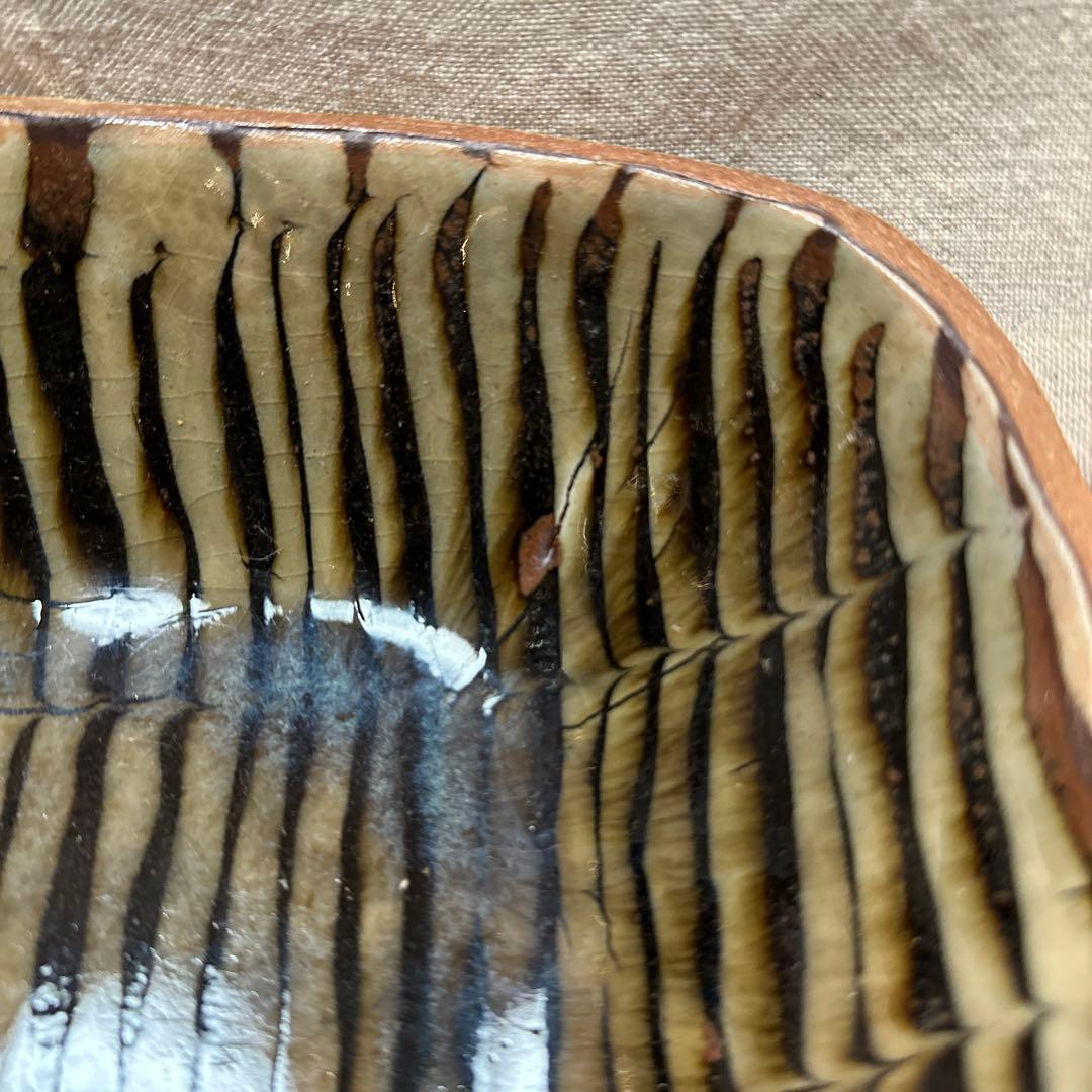 前野直史 スリップウェア 角鉢 大