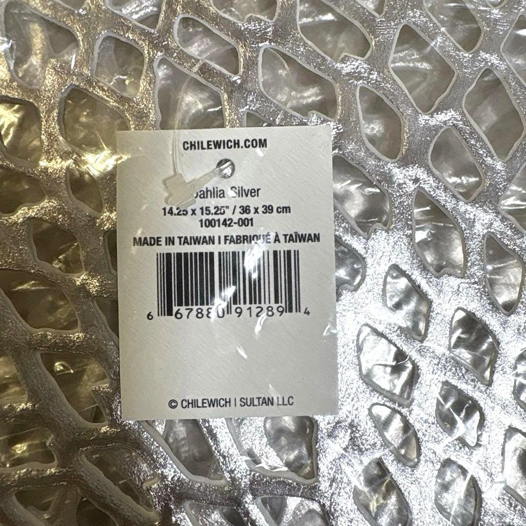 新品★Chilewich Dahlia ダリア ランチョンマット4枚　シルバー