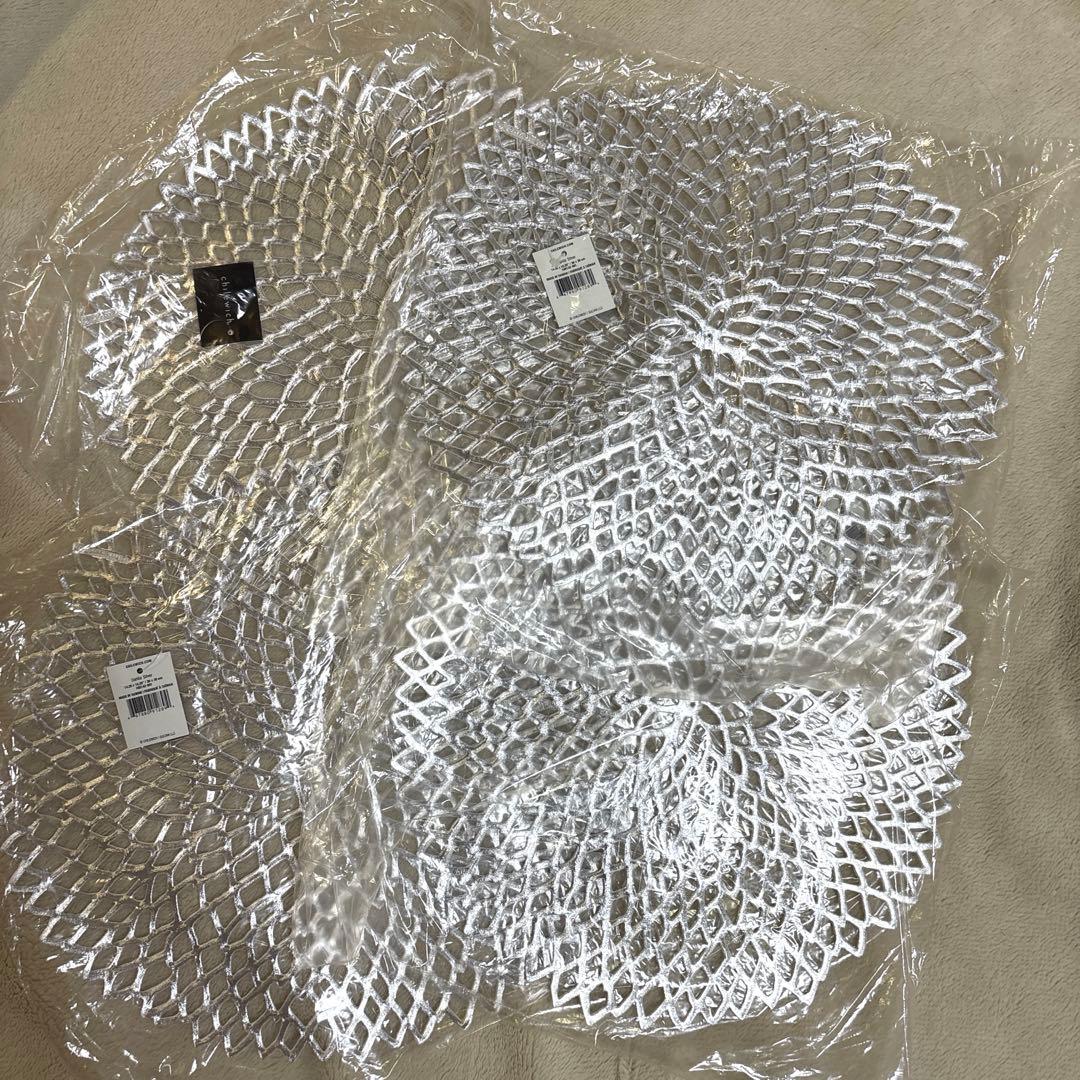 新品★Chilewich Dahlia ダリア ランチョンマット4枚　シルバー