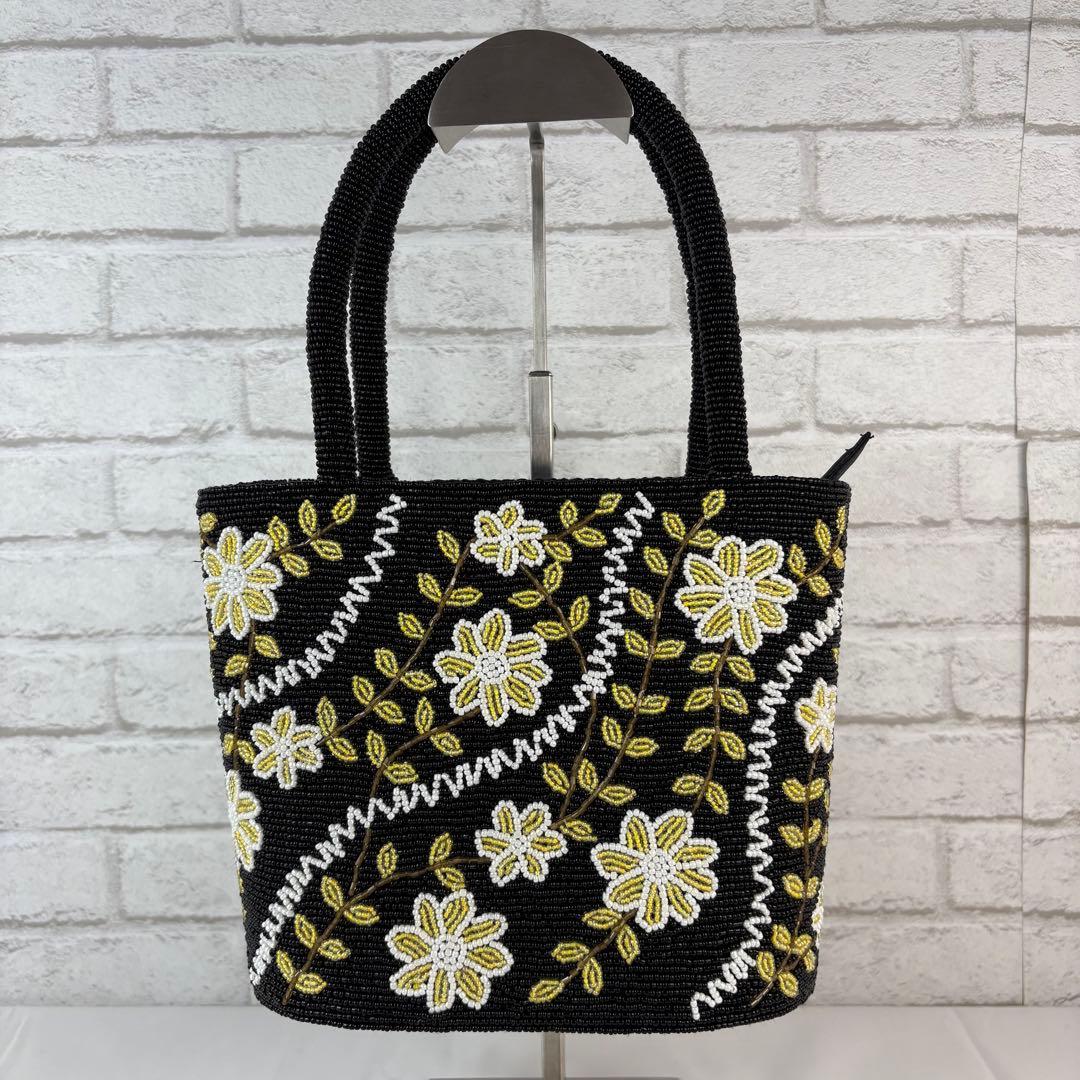 SaPa Vietnam Handmade ビーズバッグ 花柄 ハンドバッグ