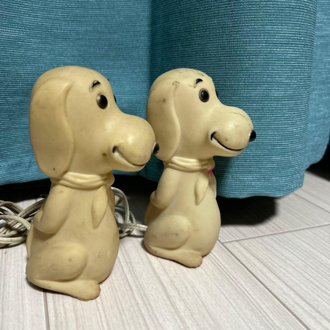 vintageスヌーピーソフビライトスタンド ペアセット