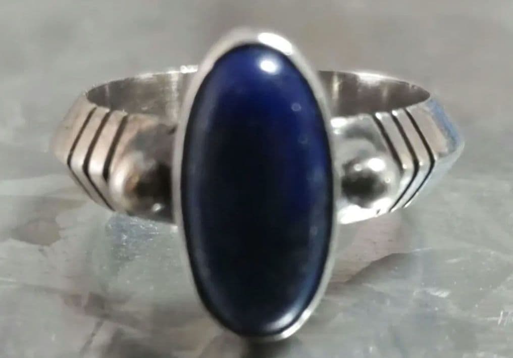 希少NAVAJOナバホインディアンジュエリー指輪ラピスラズリ幸運リング天然石青