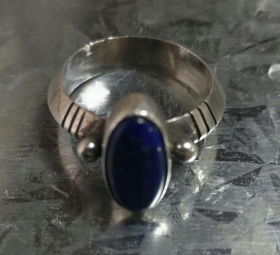 希少NAVAJOナバホインディアンジュエリー指輪ラピスラズリ幸運リング天然石青