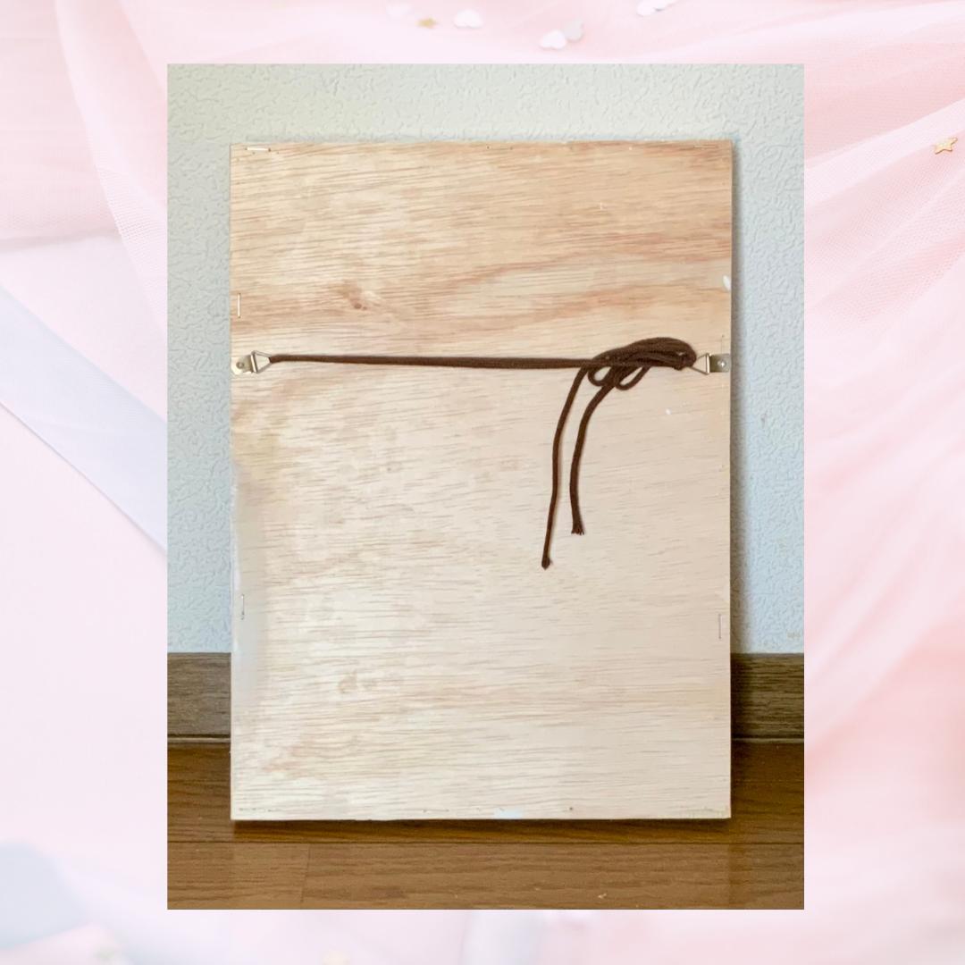 風景画 「コキアの道」油彩画 ピンク系 紅葉 木製フレーム