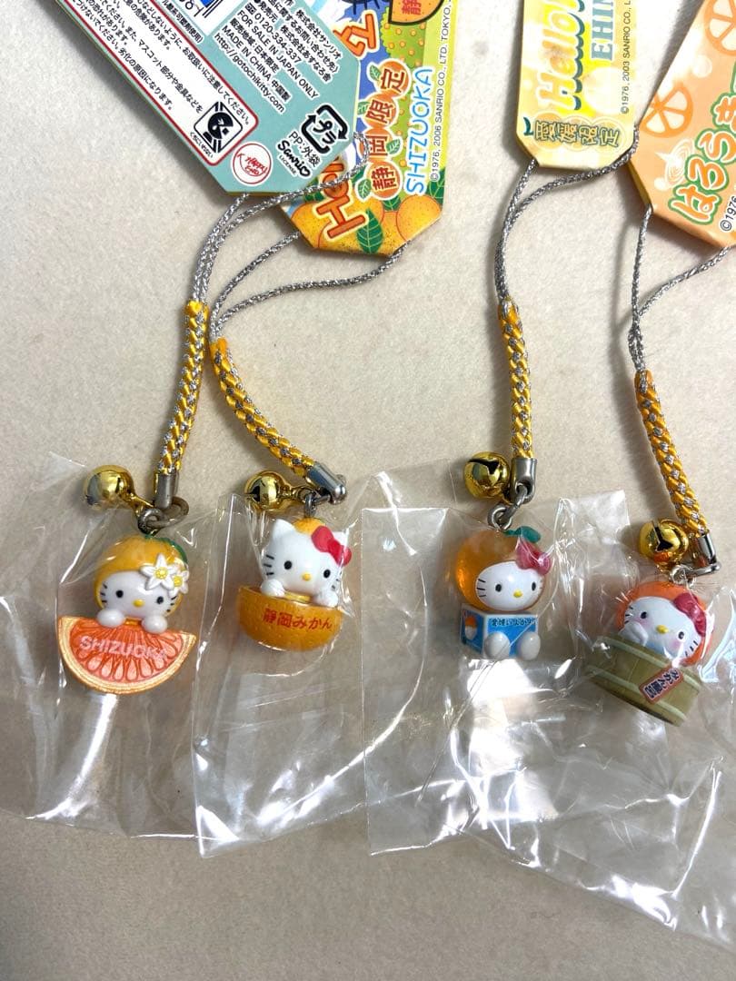 ご当地キティ　みかん　9つセット　限定　まとめ売り　根付け　ファスナーマスコット
