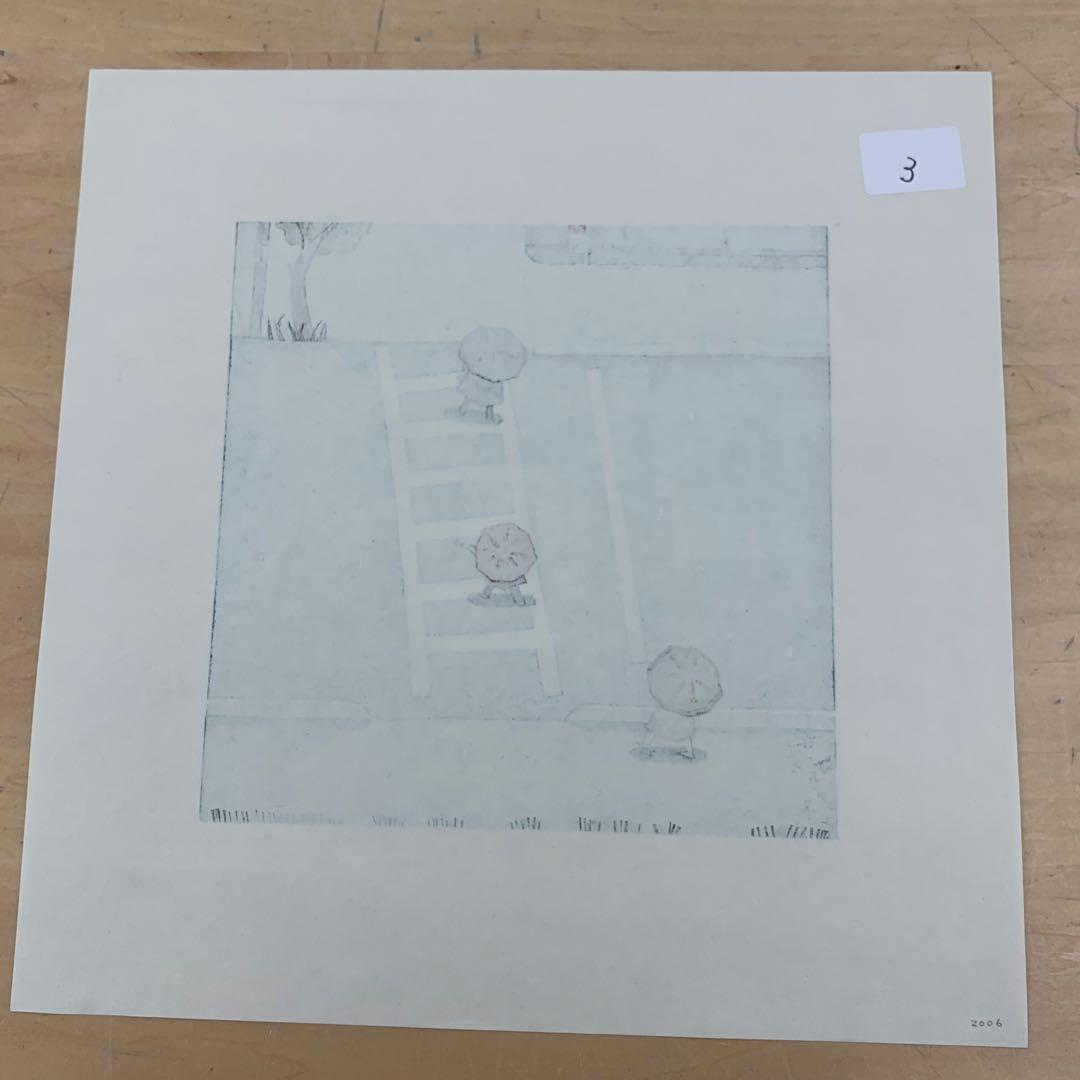 鈴木敦子「雨の朝」2006年　限定25 木版画