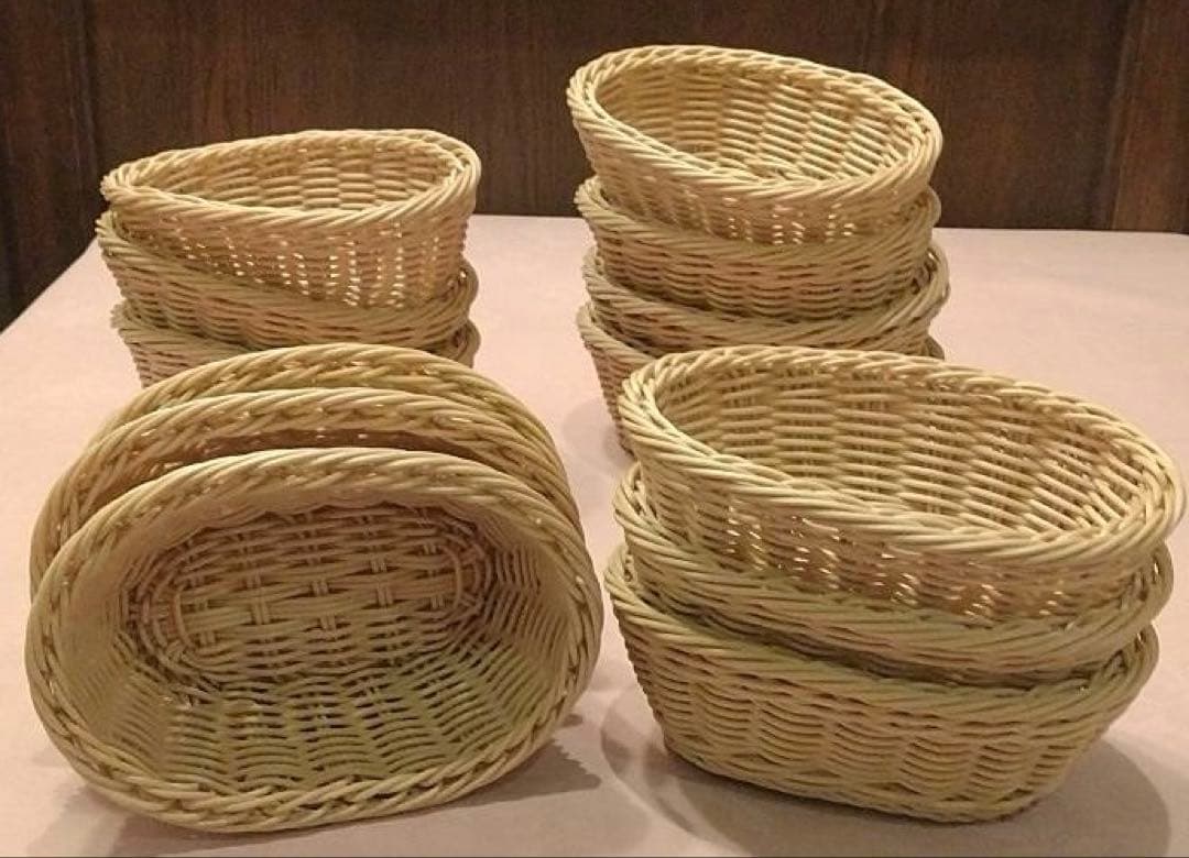 樹脂バスケット13個セット+ミトン+皿（３種類）