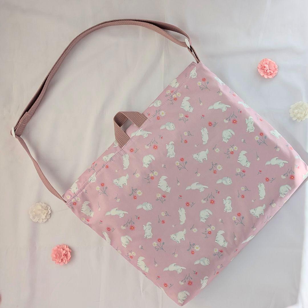 図書袋　絵本バッグ　通園バッグ　しろネコちゃん　撥水　抗菌