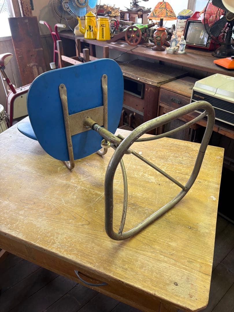 昭和レトロ　学習イス　回転イス　デスクチェア　昭和インテリア　レトロポップ