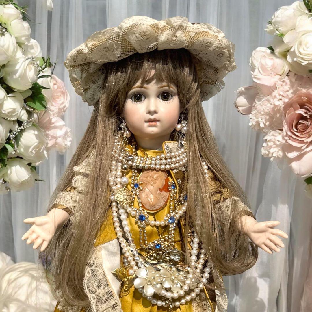 ビスクドール ピエール ジュモー 作家様 綺麗 ドレス ボネ カメオ ティアラ