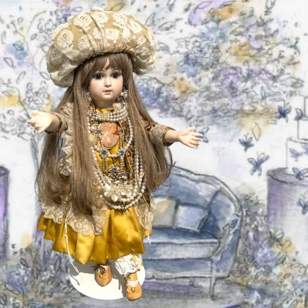 ビスクドール ピエール ジュモー 作家様 綺麗 ドレス ボネ カメオ ティアラ