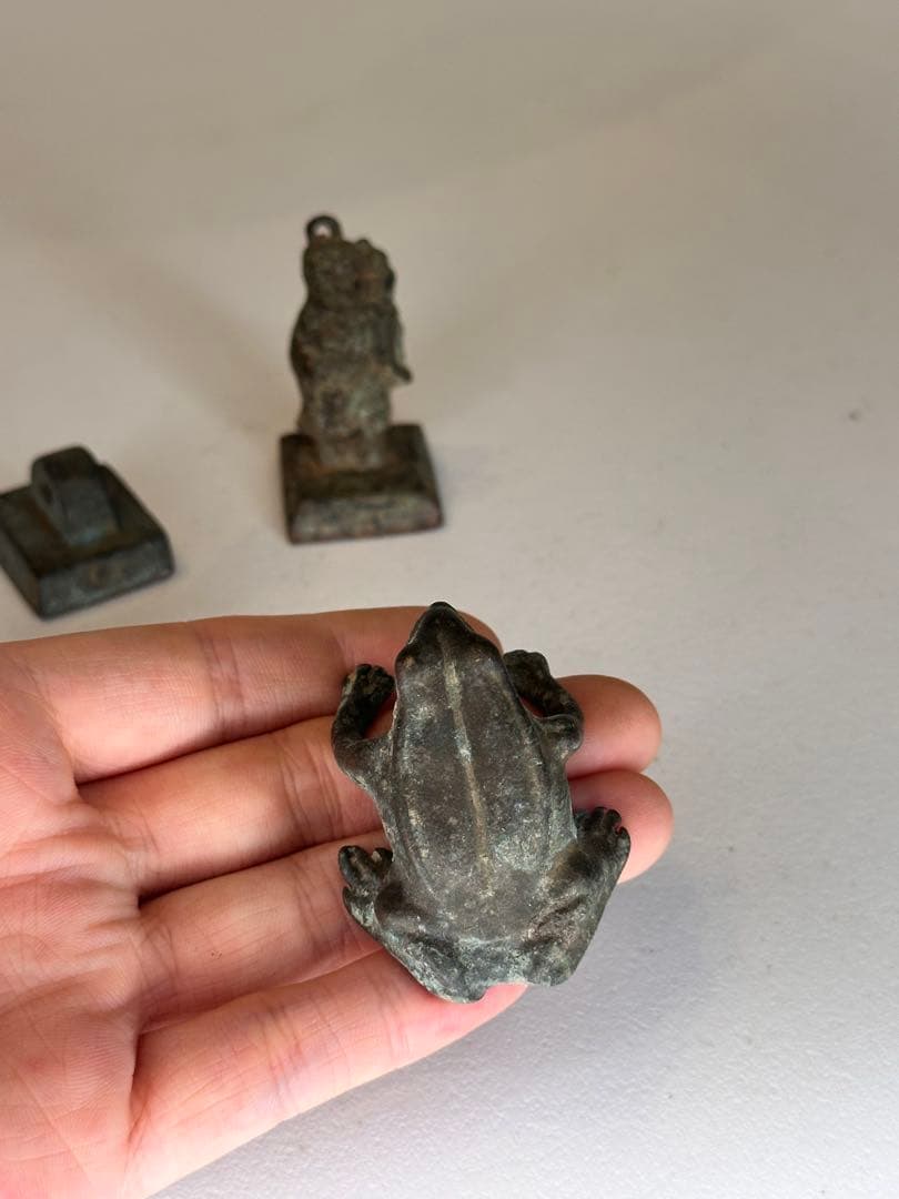 中国 青銅 印章 置物 3点セット 古美術