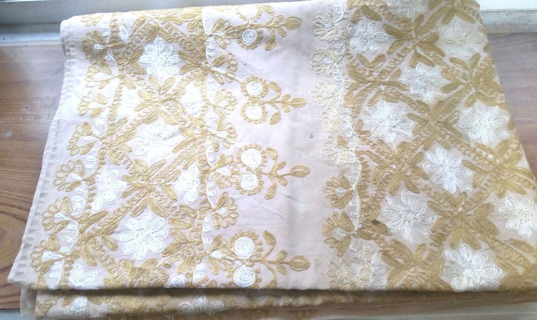 希少ヴィンテージ 高級ダマスク織テーブルクロス 本物