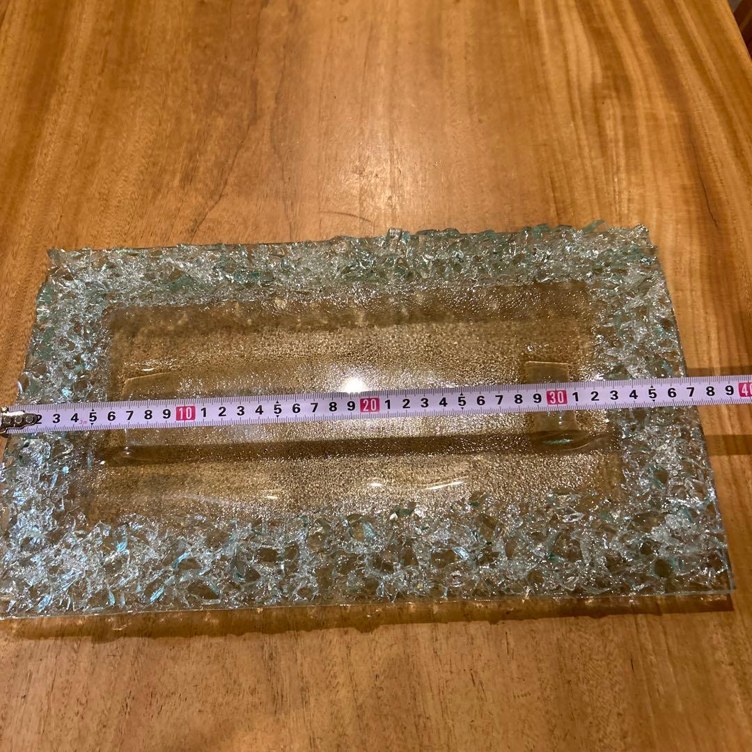 お洒落なガラス長方形プレート