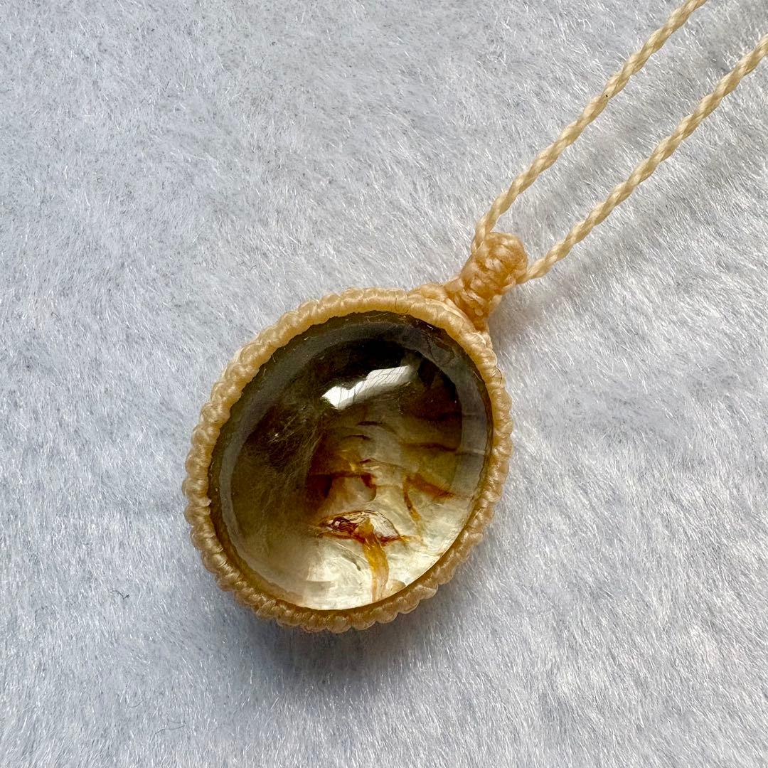 ＊マクラメネックレス＊　ガーデン　クォーツ　長さ調整可能　①