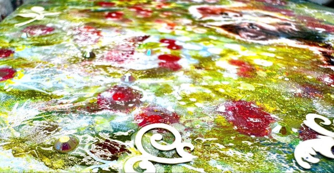 絵画原画《ハートのメロディ》寄りそうにゃんこたち　チェーリーの絵