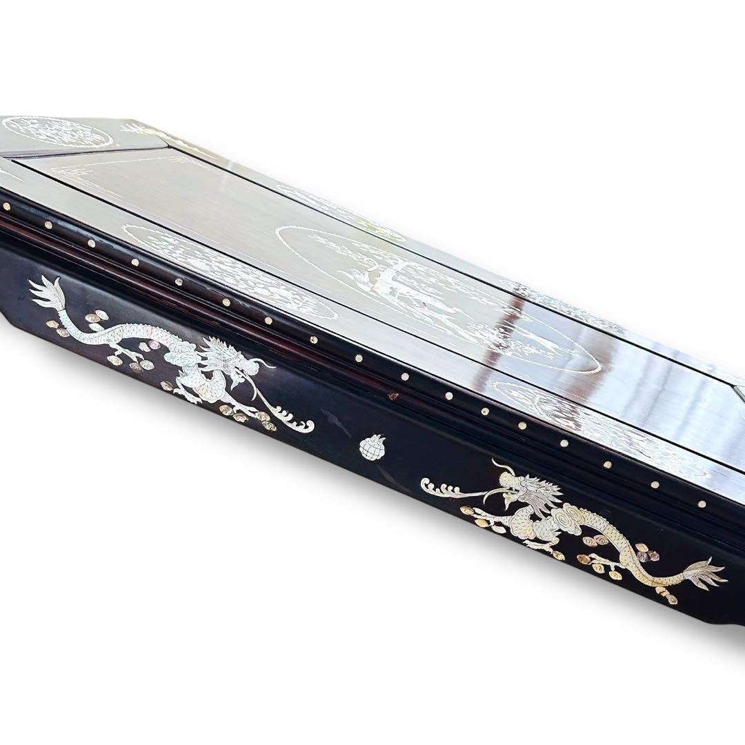 【送料無料】高級 螺鈿細工 吉祥文様 座卓 ローテーブル 松 鶴 韓国 希少品