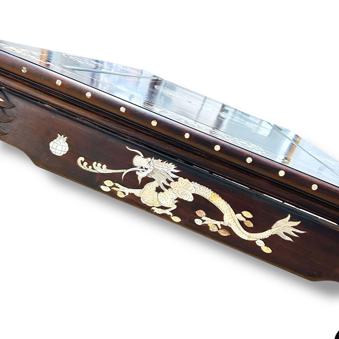 【送料無料】高級 螺鈿細工 吉祥文様 座卓 ローテーブル 松 鶴 韓国 希少品