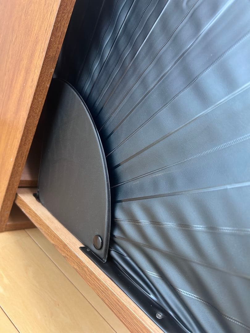 アンティーク　蛇腹式収納　書類　レコード　A4 隠れ収納　サイドチェスト　木製