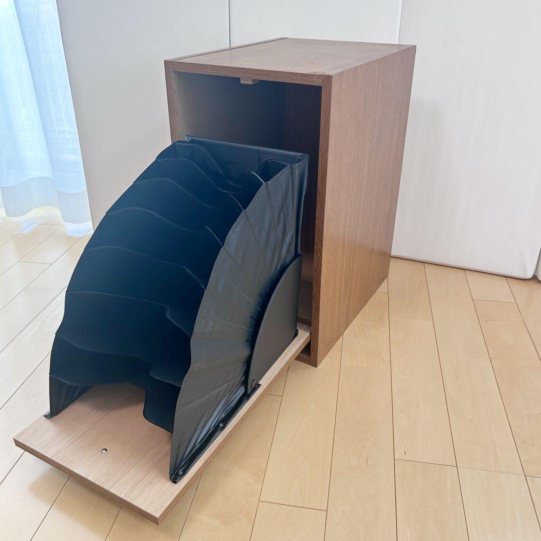 アンティーク　蛇腹式収納　書類　レコード　A4 隠れ収納　サイドチェスト　木製