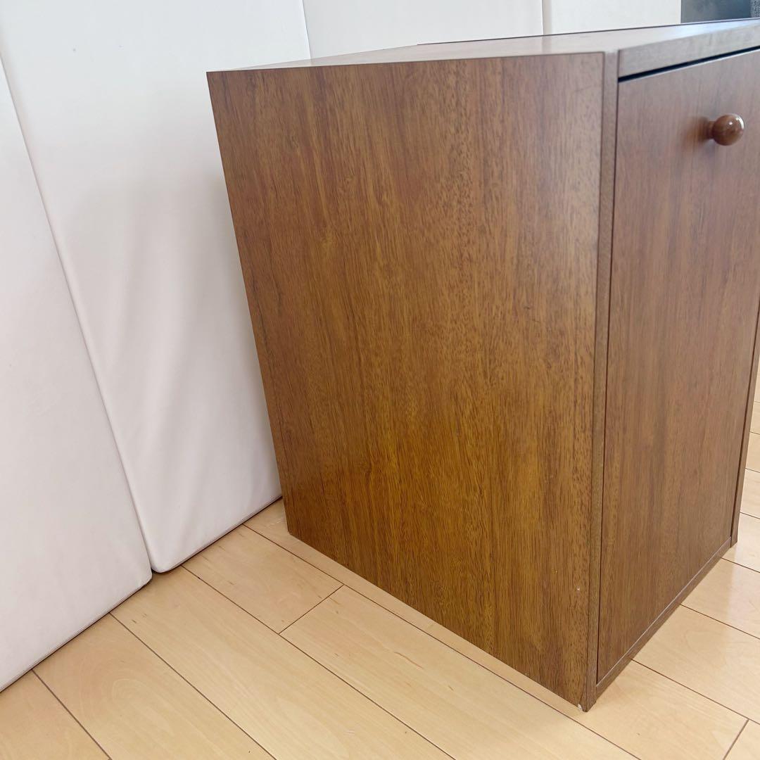 アンティーク　蛇腹式収納　書類　レコード　A4 隠れ収納　サイドチェスト　木製