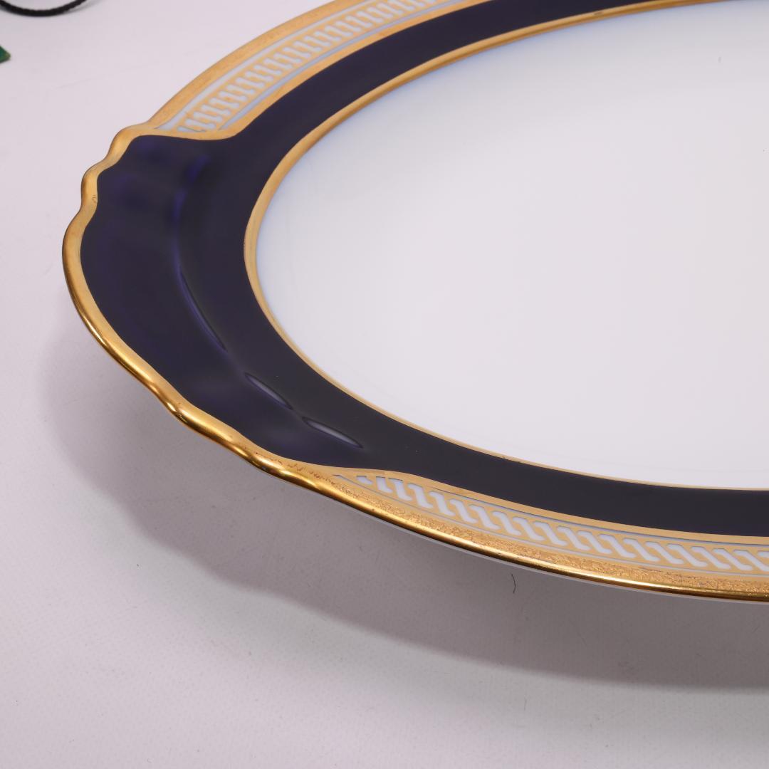 大倉陶園　リミテッドエディション　オーバルプレート 　瑠璃金彩 　大皿