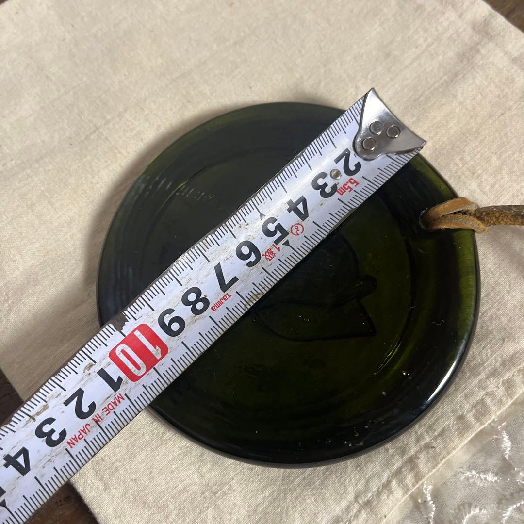 北欧 ビンテージ古雑貨◾️ガラス製 ガラスオーナメント サンキャッチャー 革紐