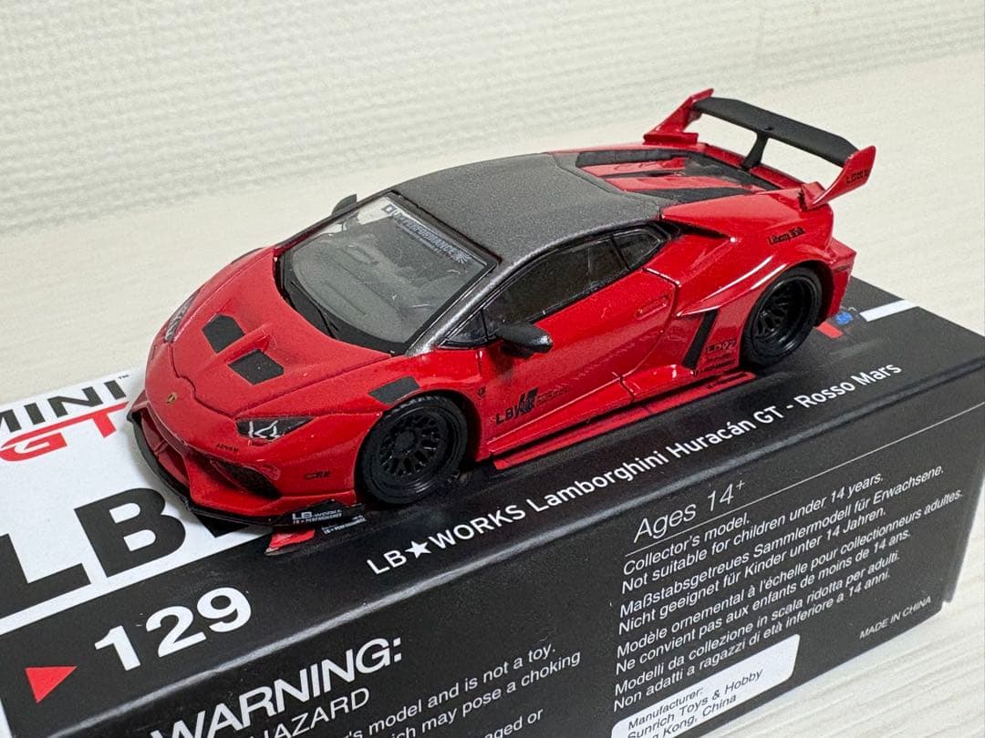 MINI GT 1/64 LB★WORKS ランボルギーニ ウラカン GT 赤