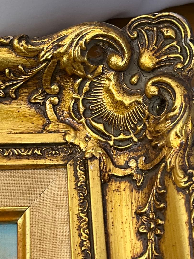 額入り特大106.0cm油彩絵 パリ凱旋門の風景 1133