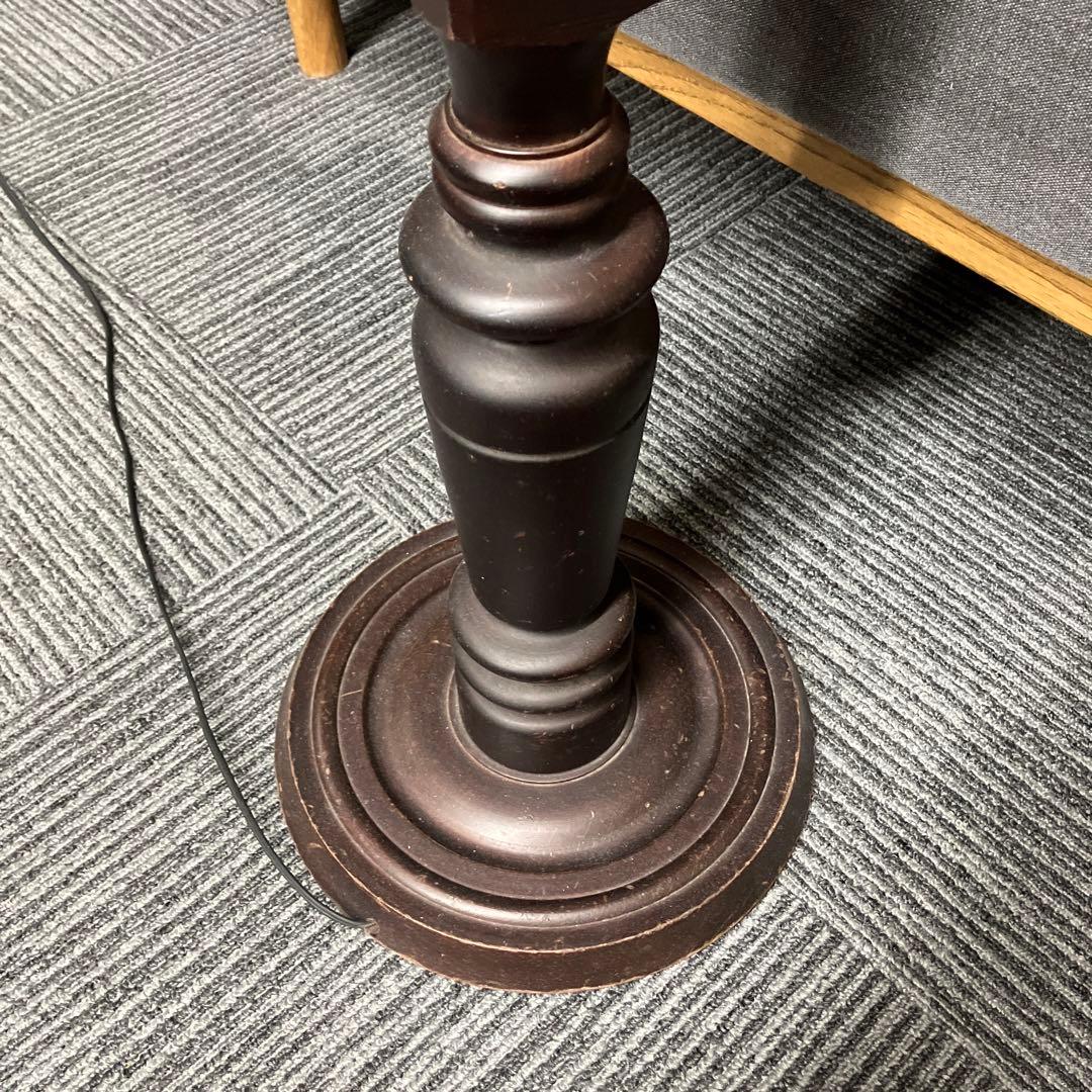 アンティーク　フロアランプ　カービング　本革