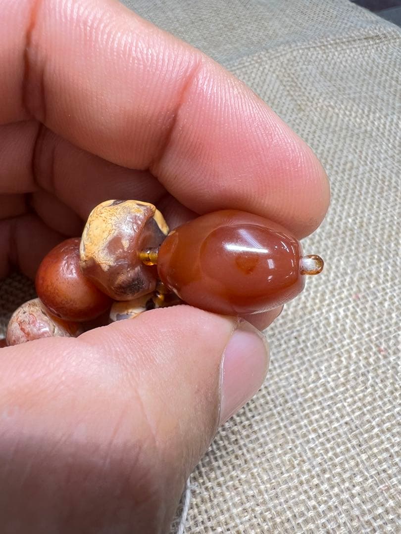 アンティークビーズカーネリアンネックレス